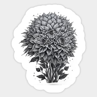 Dahlia Vintage Minimalist Flora Art Deco Sticker